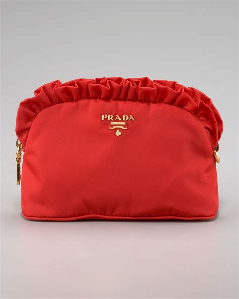 prada ruffle cosmetic case|PRADA Nylon Ruffle Cosmetic Pouch Black .